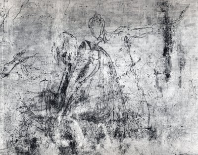 Disegno murale di due figure, c.1530 da Michelangelo Buonarroti